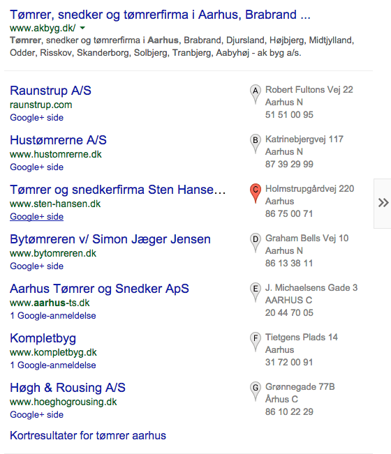 Tømrer i Aarhus - SERP's