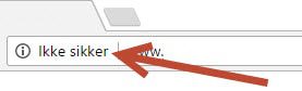 Google Chromes advarsel om ikke-sikker website