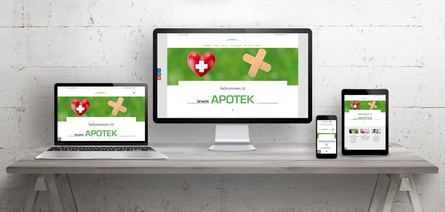 Bruuns Apotek har fået responsiv hjemmeside