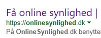 Eksempel på website med https vist i Googles søgeresultater