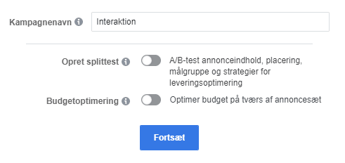 Opsæt splittest for en Facebook-kampagne