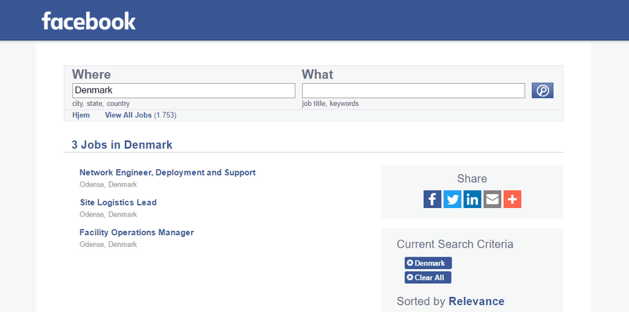 Find dit næste job på Facebook